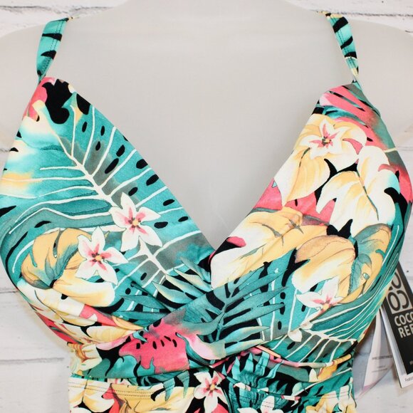 Coco Reef Women's Enrapture Printed Wrap One-Piece Swimsuit 38DD - Picture 8 of 10